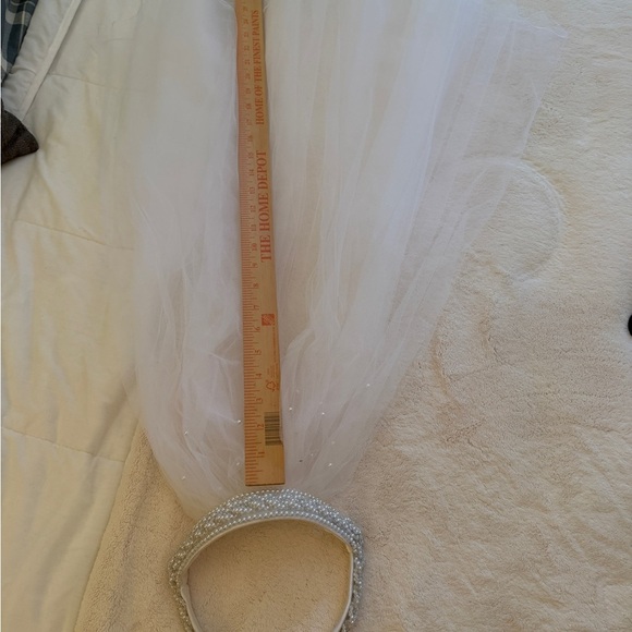 Vintage Pearl Beaded Bridal tiara with veil
